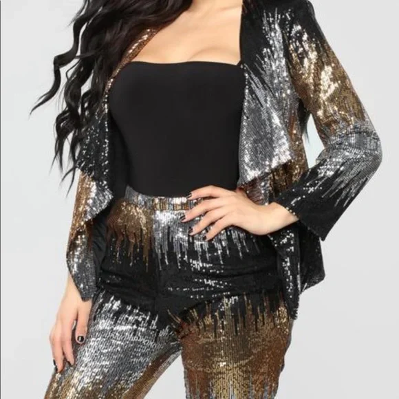 Fashion Nova Electric city sequin pantsuit set - Picture 3 of 7